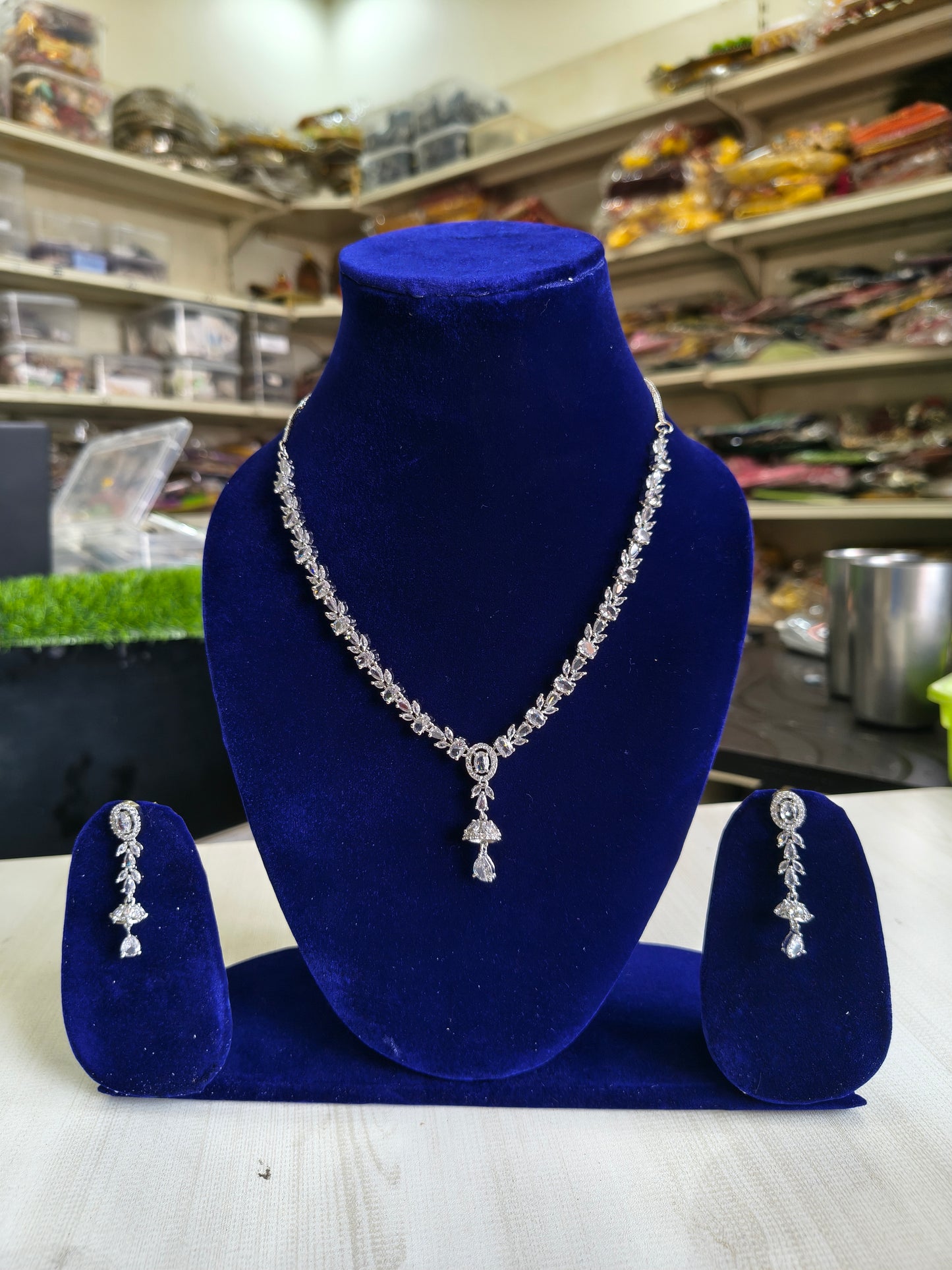American Diamond Zirconia Necklace Set